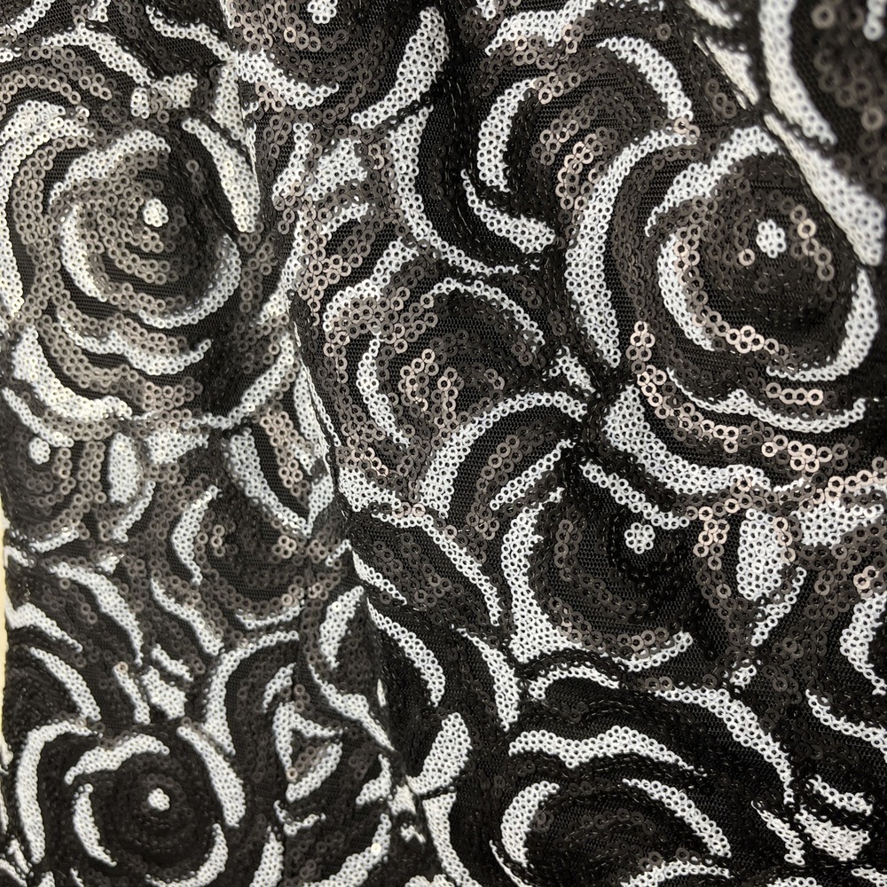 KARL LAGERFELD One-Shoulder Gown Long Dress Size 4‎ Side Slit Sequin Floral Gala - Picture 4 of 10